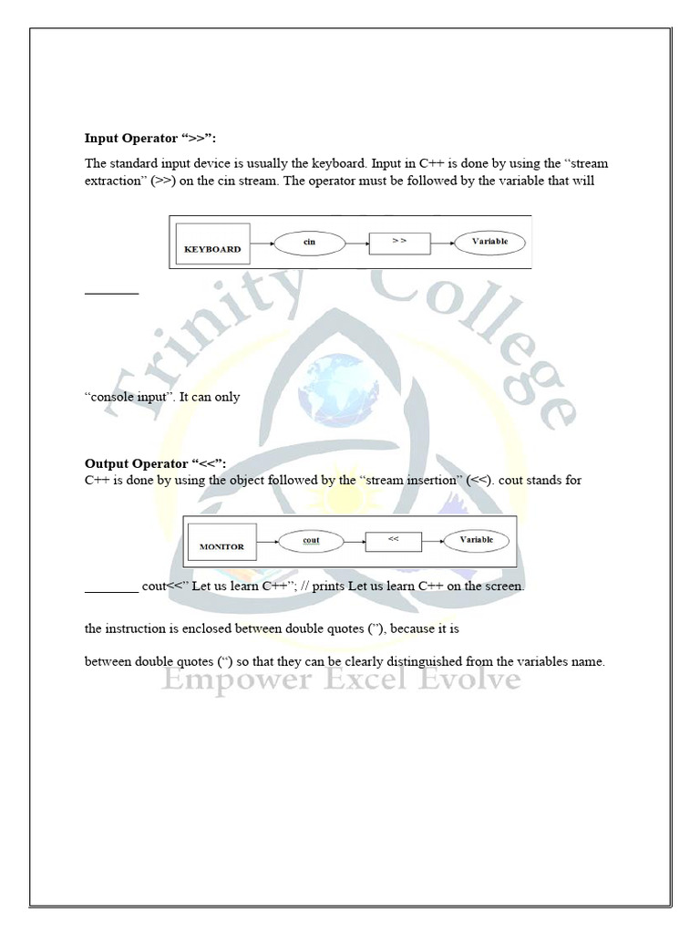 C++ Input and Output Operators Guide | PDF | Input/Output | Integer ...