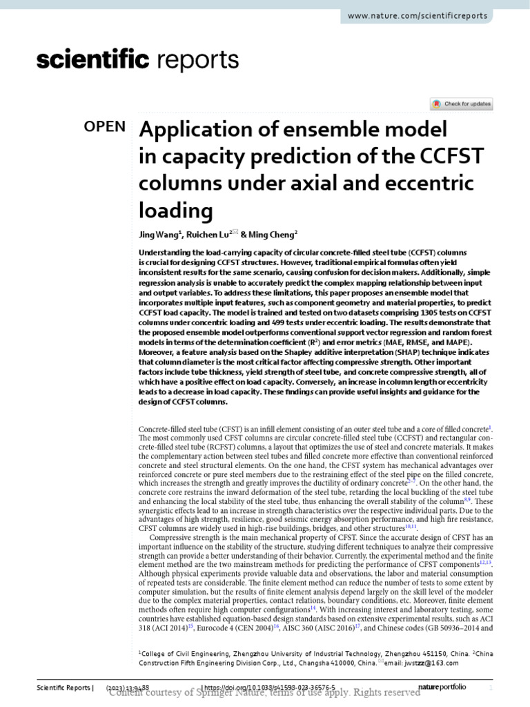 Application of Ensemble Model in Capacity Predicti | PDF | Strength Of ...