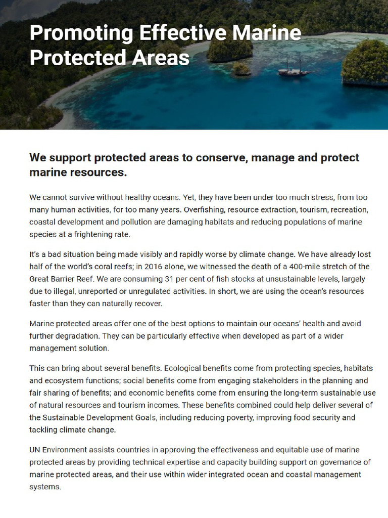 Effective Marine Protected Areas | PDF