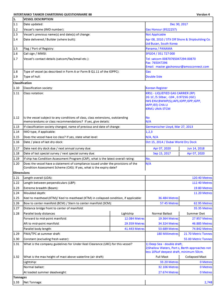 INTERCARGO Tanker Chartering Info | PDF | Fuel Oil | Ships
