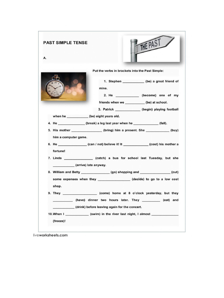 Past simple review pdf