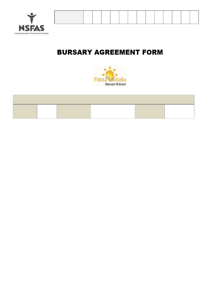 NSFAS Bursary Agreement Overview | PDF