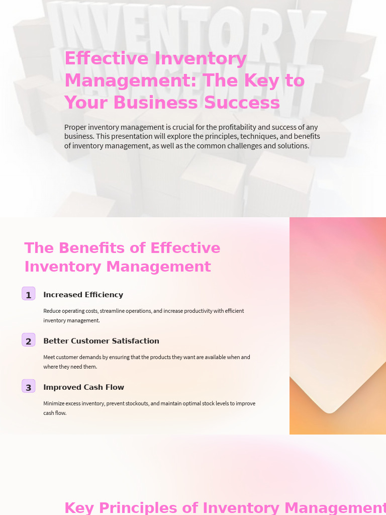 Effective Inventory Management The Key To Your Business Success | PDF ...