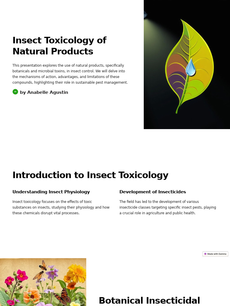 Natural Insecticides: Toxicology Insights | PDF | Insecticide | Toxicology