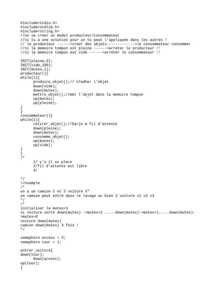 Gestion de sémaphores en C | PDF | Concurrence (Informatique ...