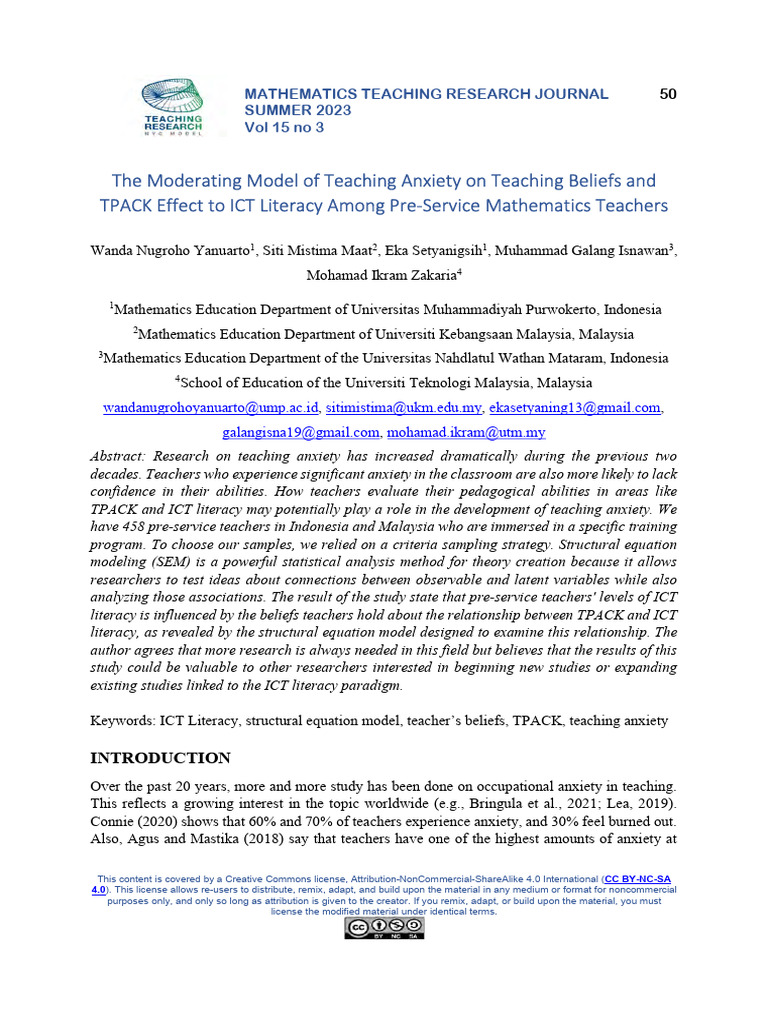 2 Math anxiety | PDF | Educational Technology | Structural Equation ...