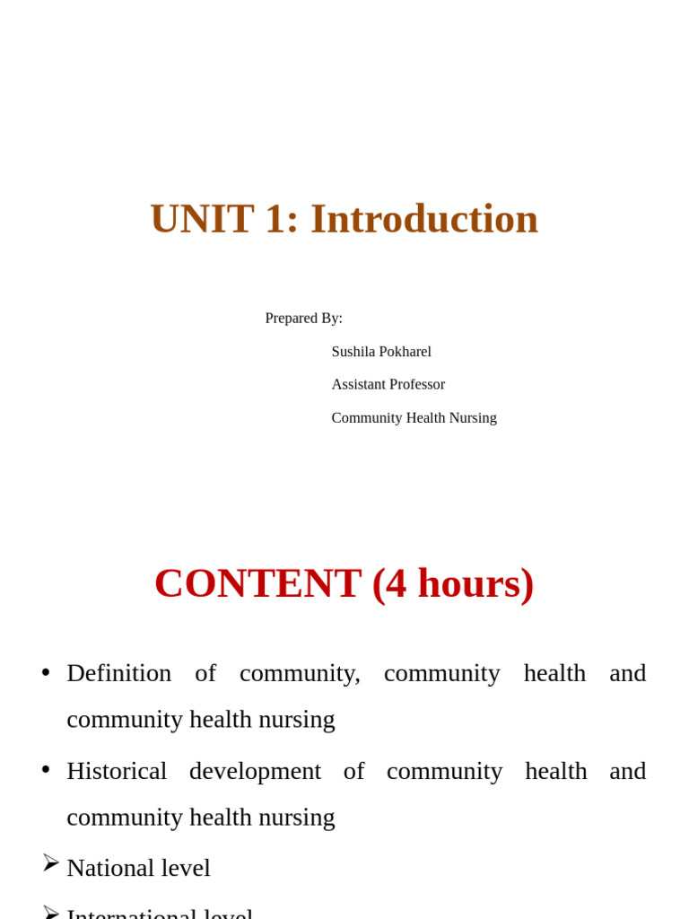 Community Health Nursing Overview | PDF | Nursing | Preventive Healthcare