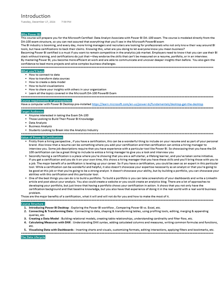 Business Analytics With Power Bi | PDF | Computing | Information Technology