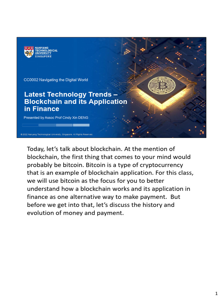 Blockchain Applications in Finance | PDF | Money | Cryptocurrency