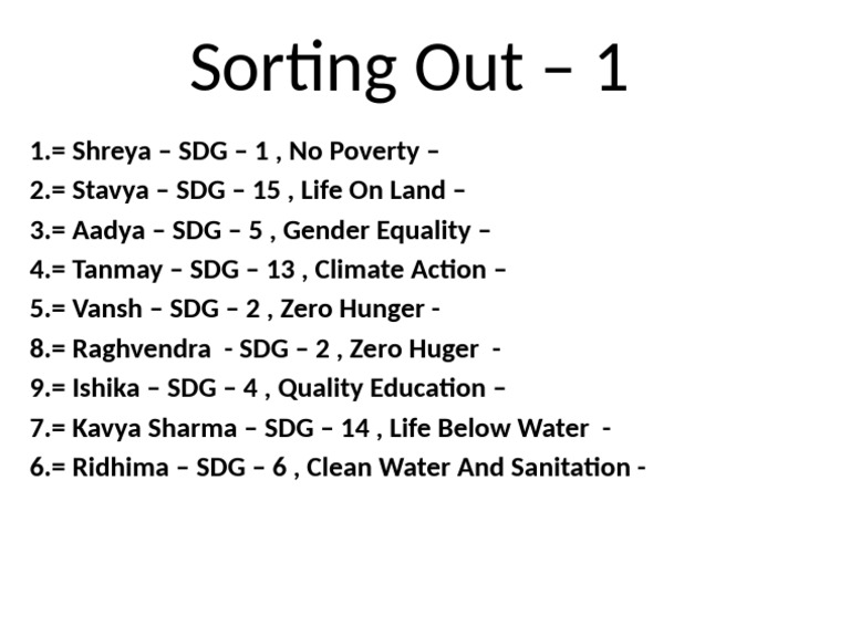 SDG Goals and Names Overview | PDF