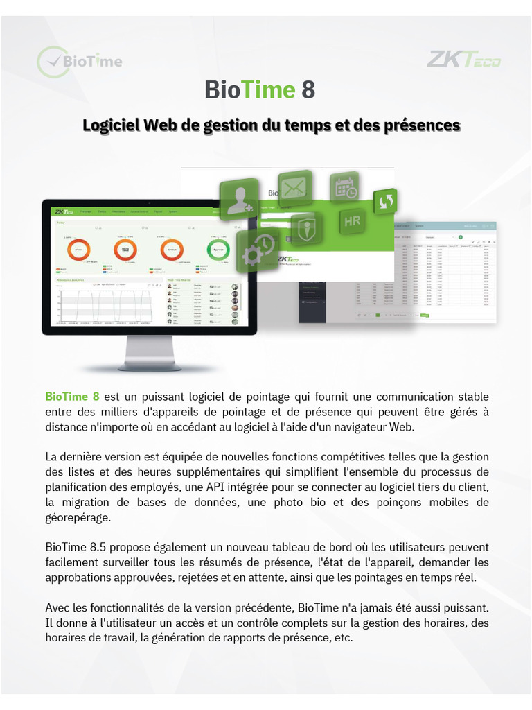 BioTime 8 : Gestion du temps simplifiée | PDF | Serveur (Informatique ...
