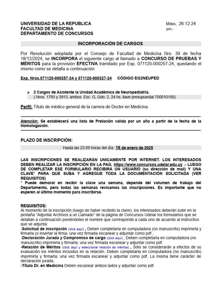 Incorporación Gdo 2 Nueropediatría 18.12.24 | PDF
