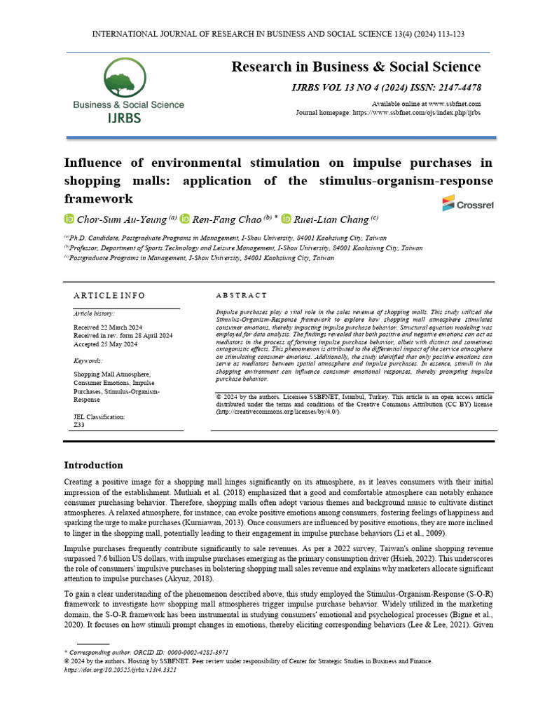 Environmental Stimulation Impulse Purchases | PDF | Emotions | Factor ...