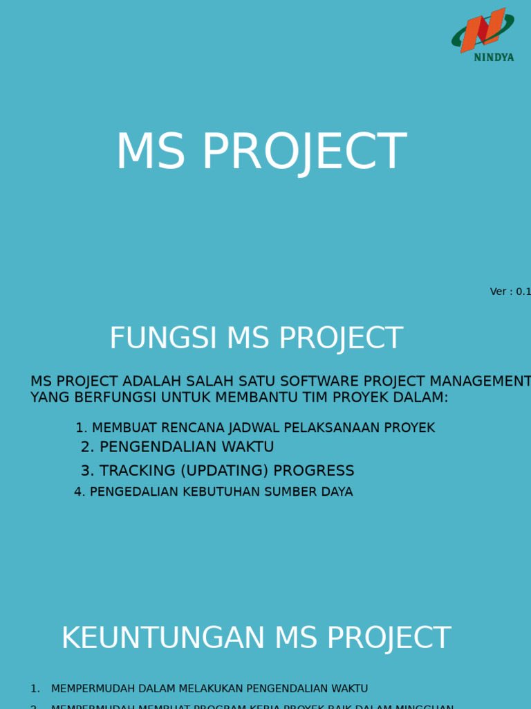 Panduan Penggunaan MS Project | PDF