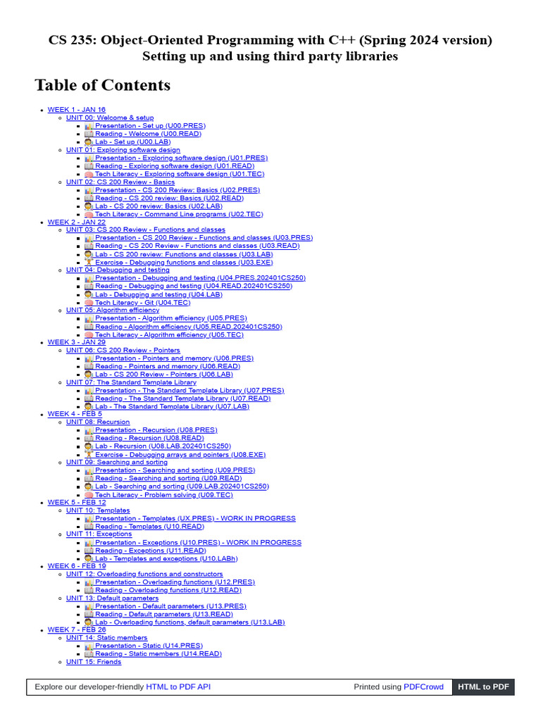 C++ Object-Oriented Programming Course | PDF | Object Oriented ...
