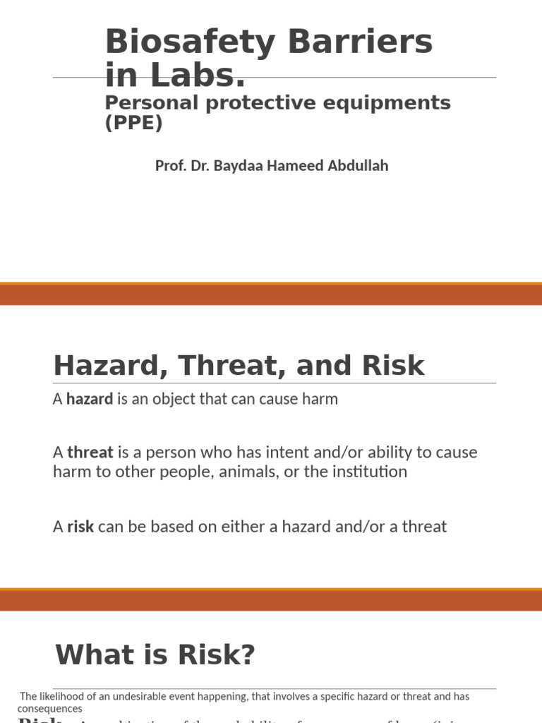 Biosafety and PPE in Laboratories | PDF | Personal Protective Equipment ...