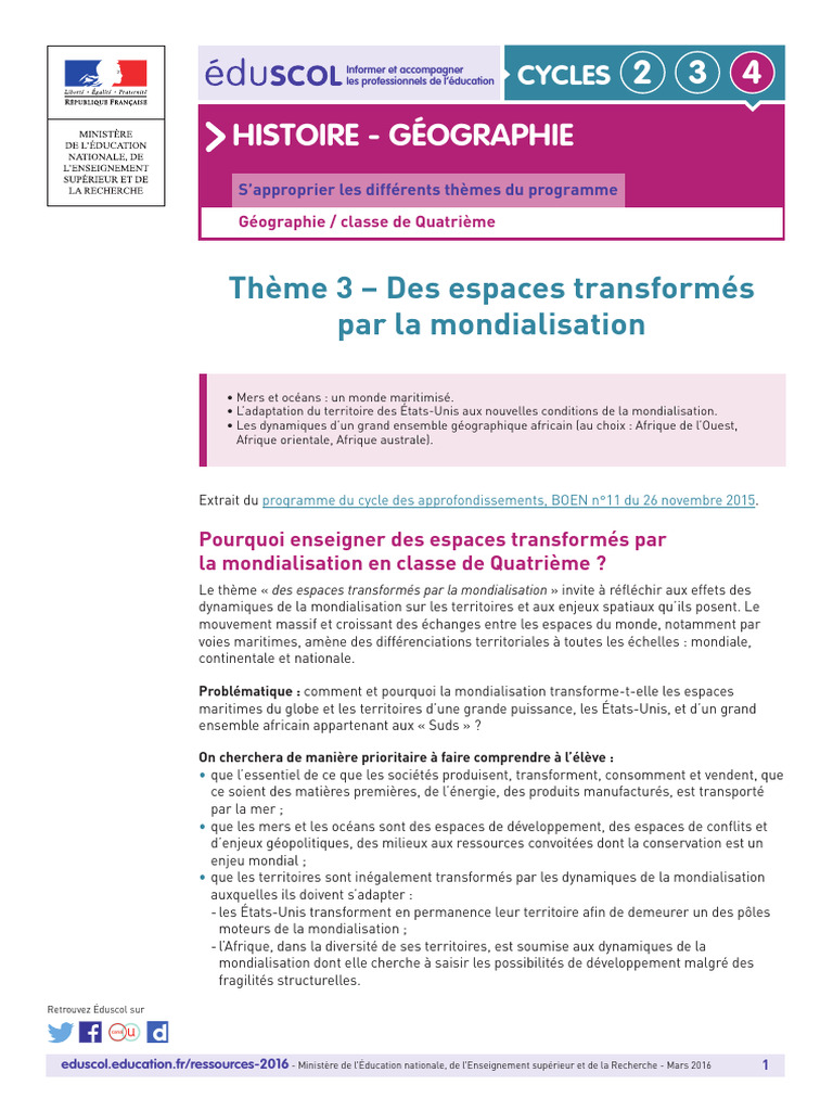 Mers et océans : enjeux de la mondialisation | PDF | Globalisation ...