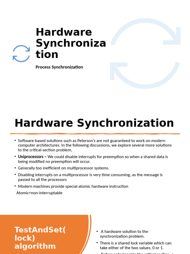 Hardware Synchronization | PDF | Operating System Technology | Computing