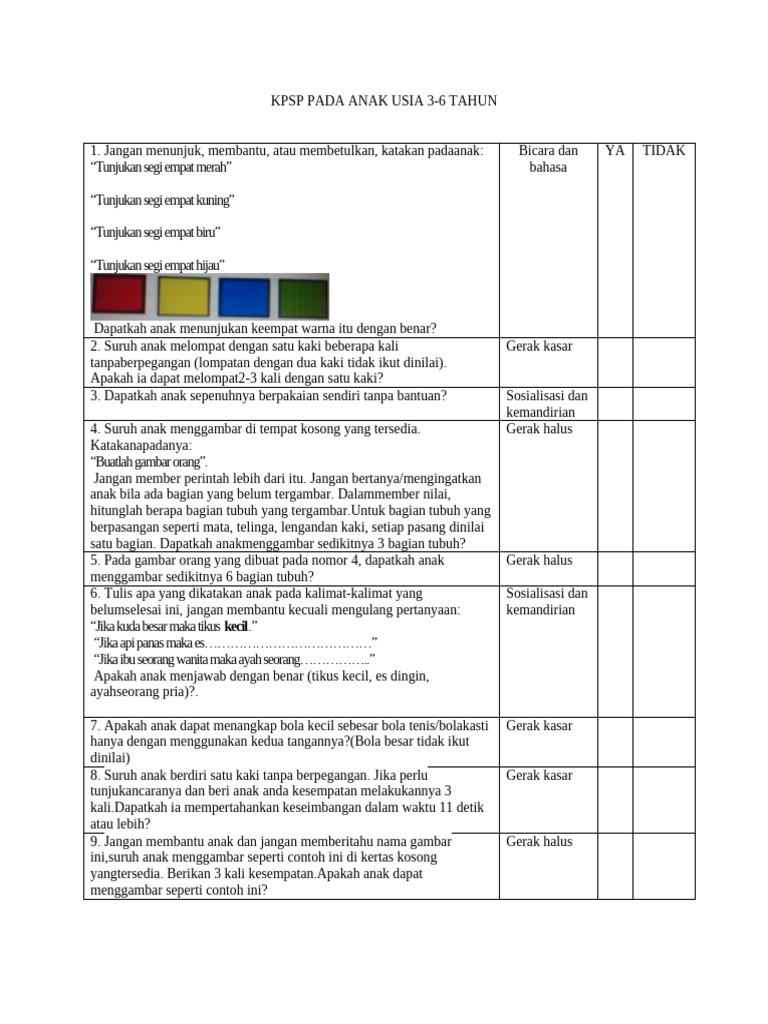 KPSP Paud | PDF