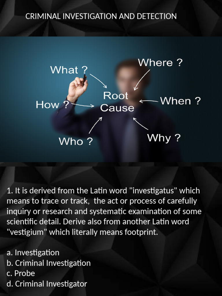 Guidelines for Criminal Investigation | PDF | Crime Scene ...