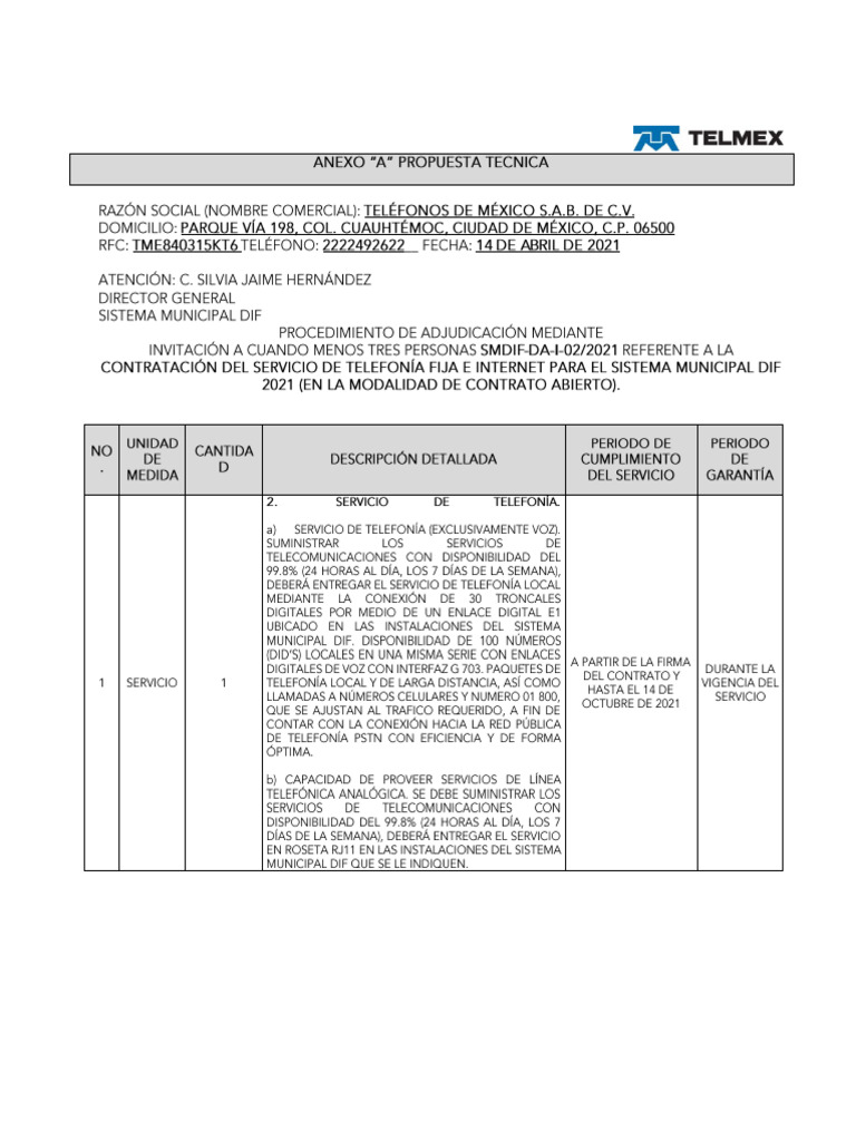 Contratación de Internet y Teléfono 2021 | PDF
