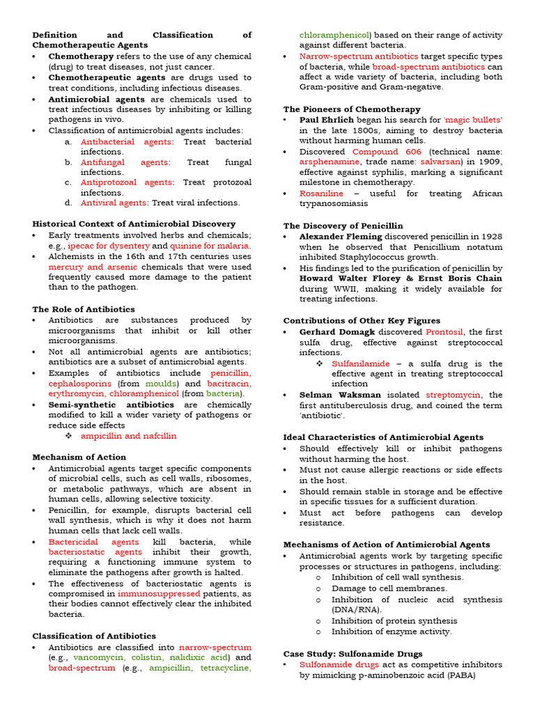 Classification of Chemotherapeutic Agents | PDF | Antimicrobial ...
