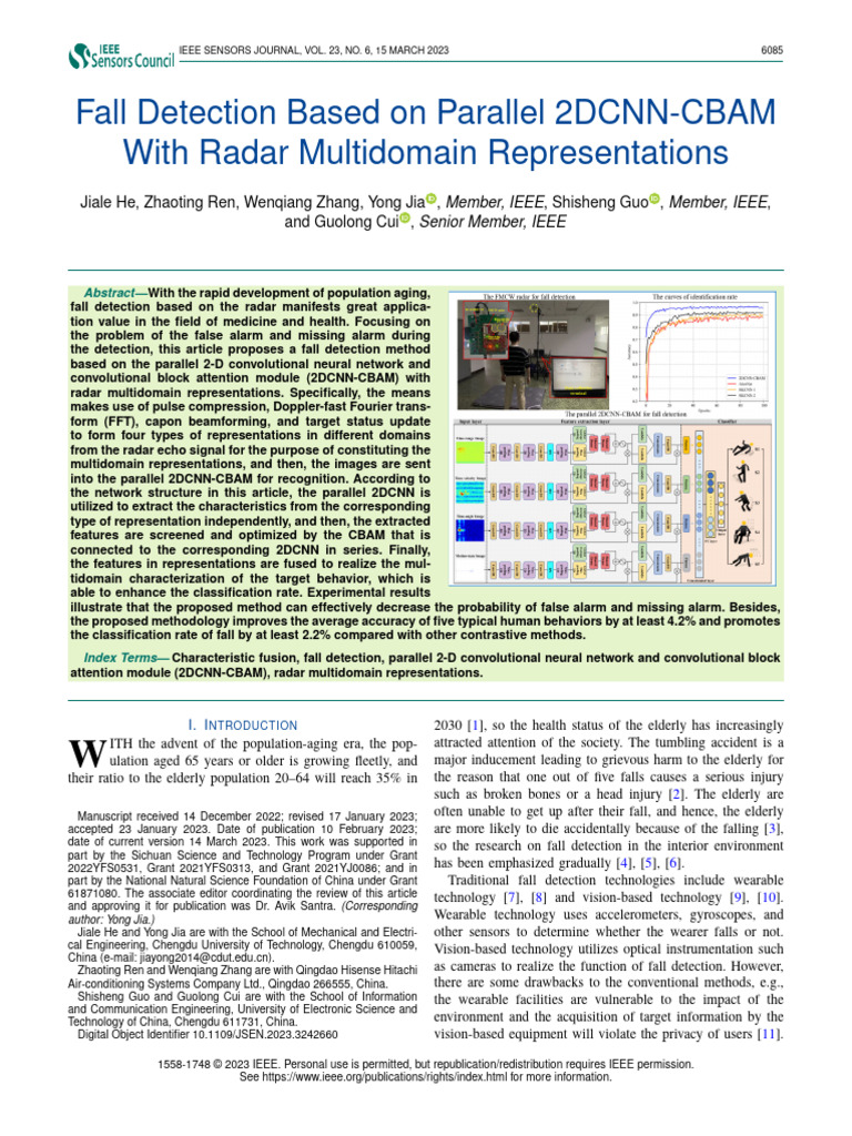 Radar-Based Fall Detection Using 2DCNN-CBAM | PDF | Radar | Applied ...