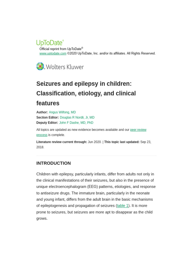 Seizures and Epilepsy in Children | PDF | Epilepsy | Nervous System