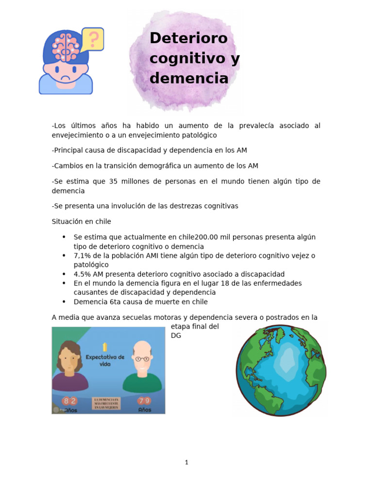 Deterioro Cognitivo y Demencia en Chile | PDF | Demencia | Enfermedad ...