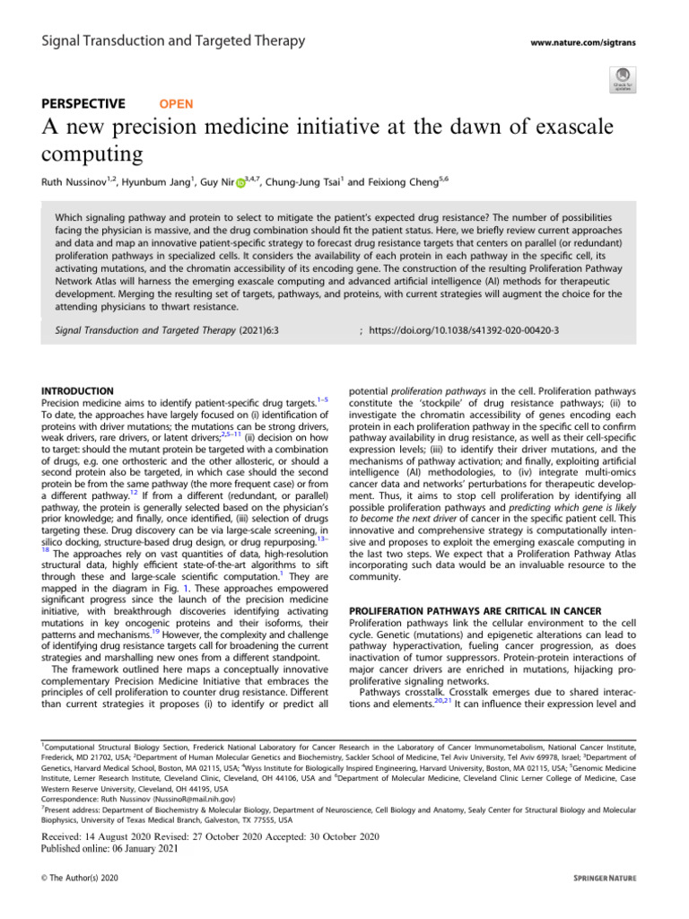 Precision Medicine Initiative | PDF | Cell Cycle | Cell Signaling