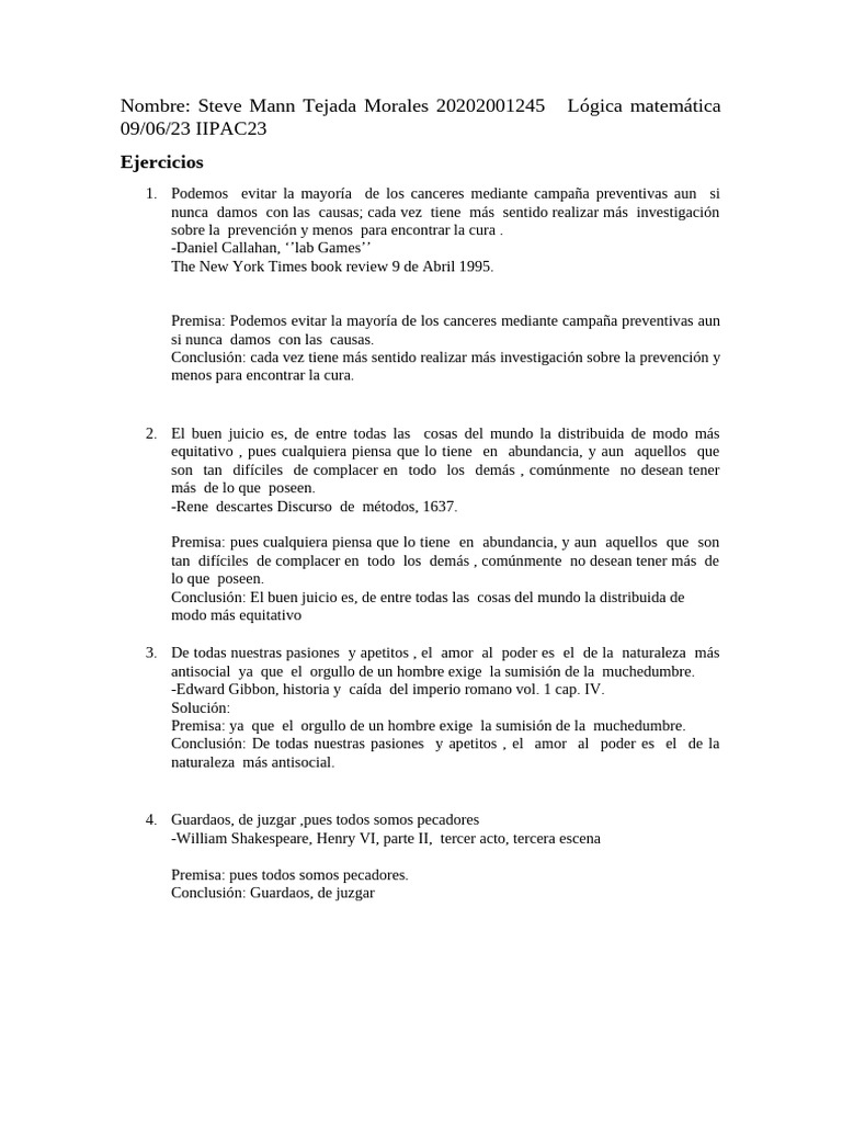 Ejercicios 1 | PDF
