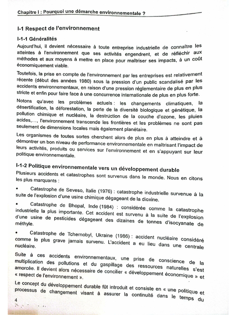 Management de Lenvironnement | PDF