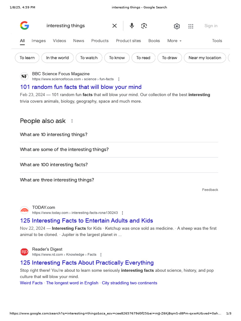 Interesting Things Google Search Pdf