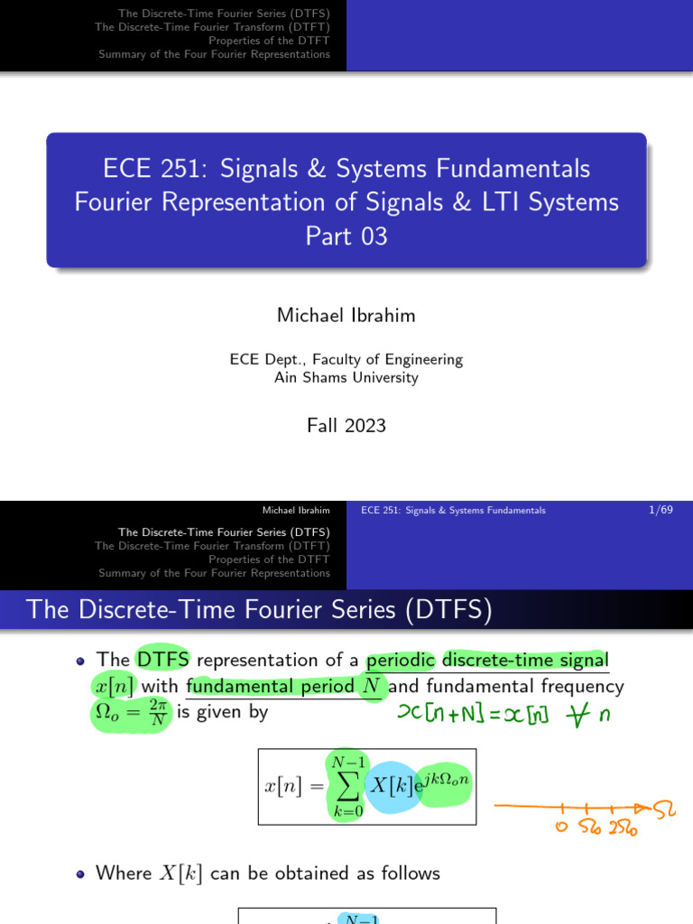 Discrete-Time Fourier Series Overview | PDF | Discrete Fourier ...