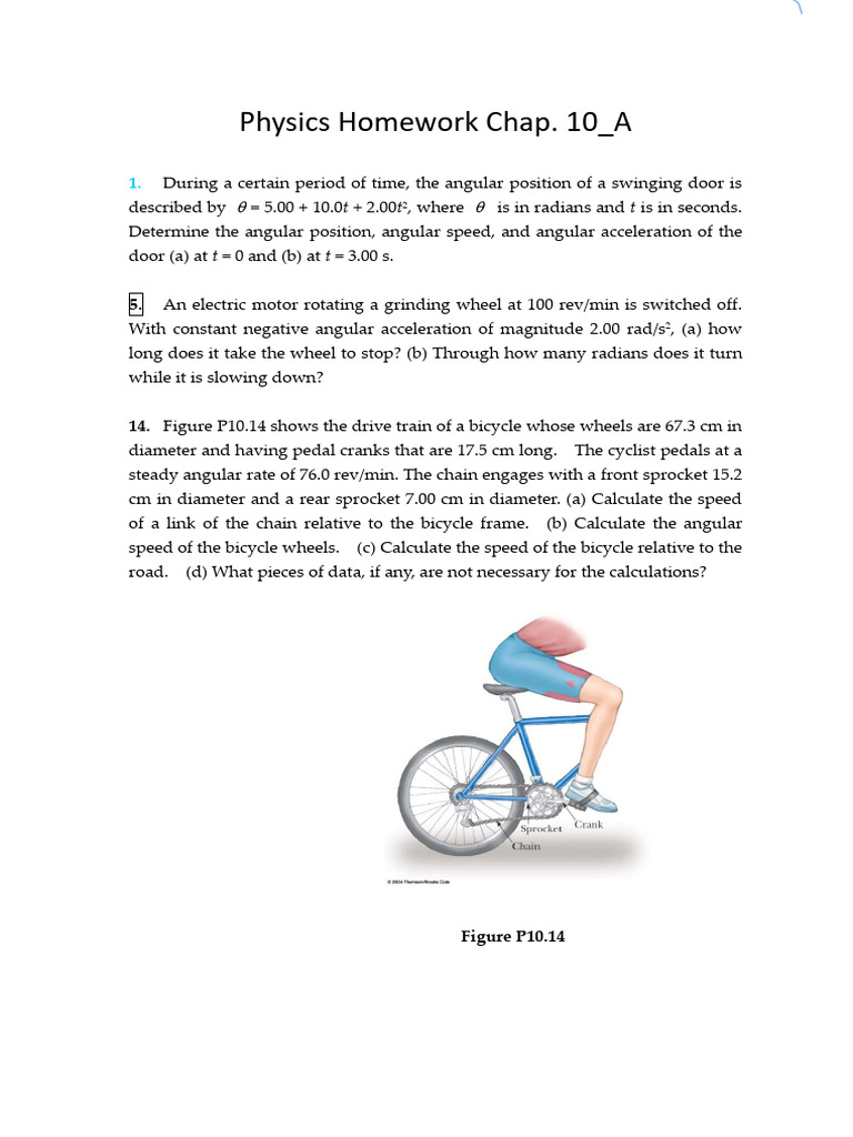 Physics Homework: Angular Motion Problems | PDF
