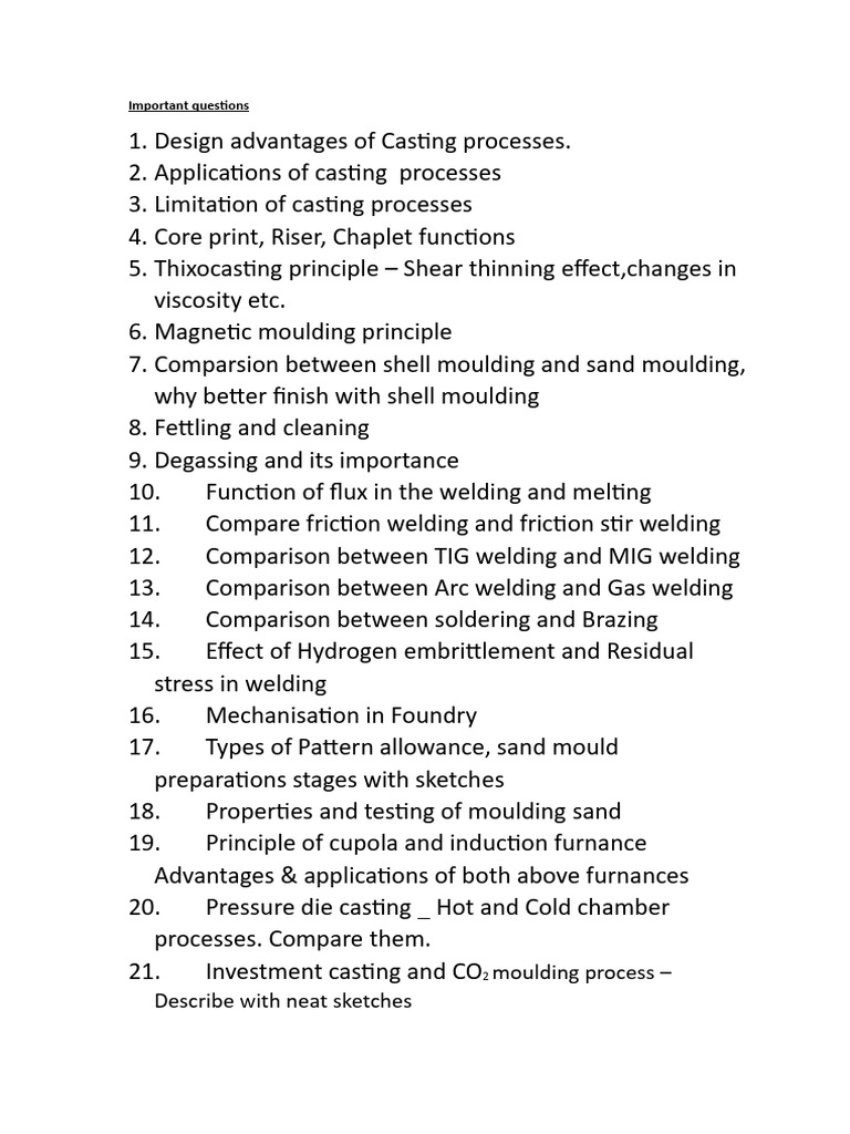 Important questions C&W | PDF