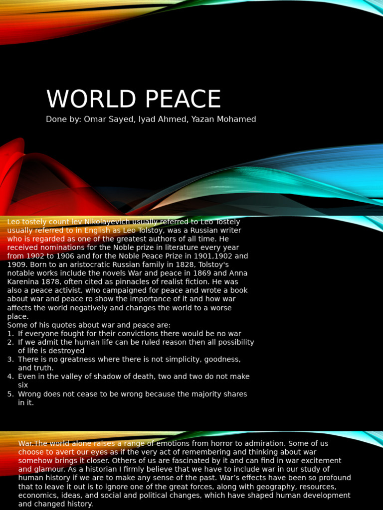 Leo Tolstoy's Views on War and Peace | PDF