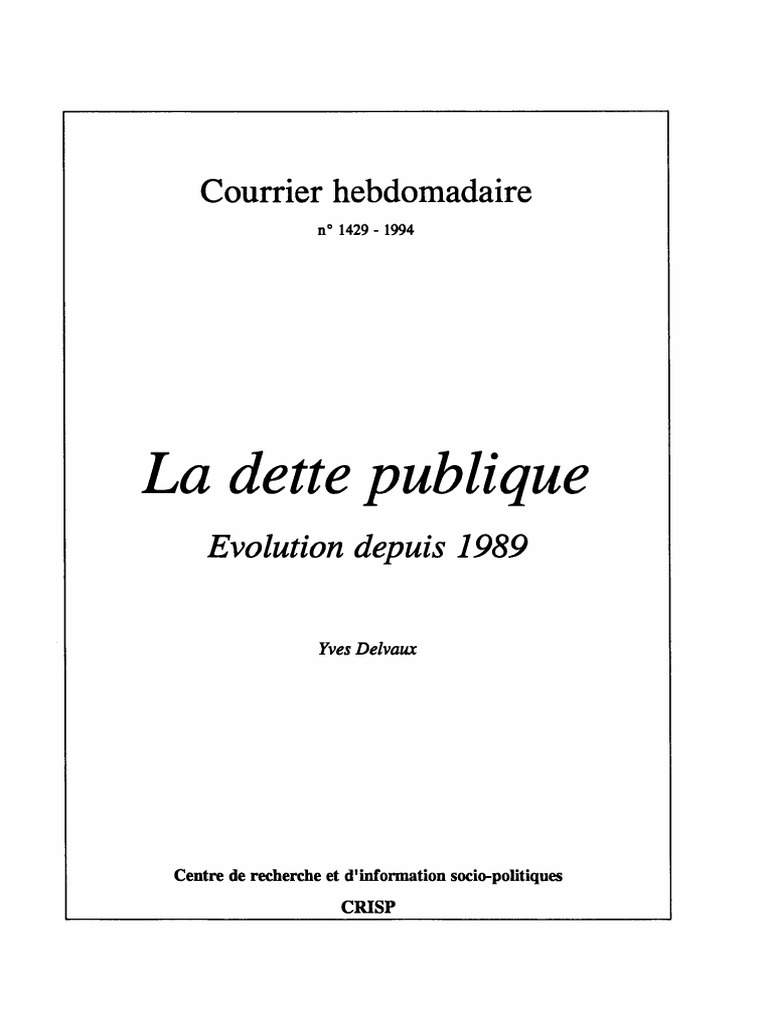Évolution de la dette publique belge | PDF | Dettes | Dette publique