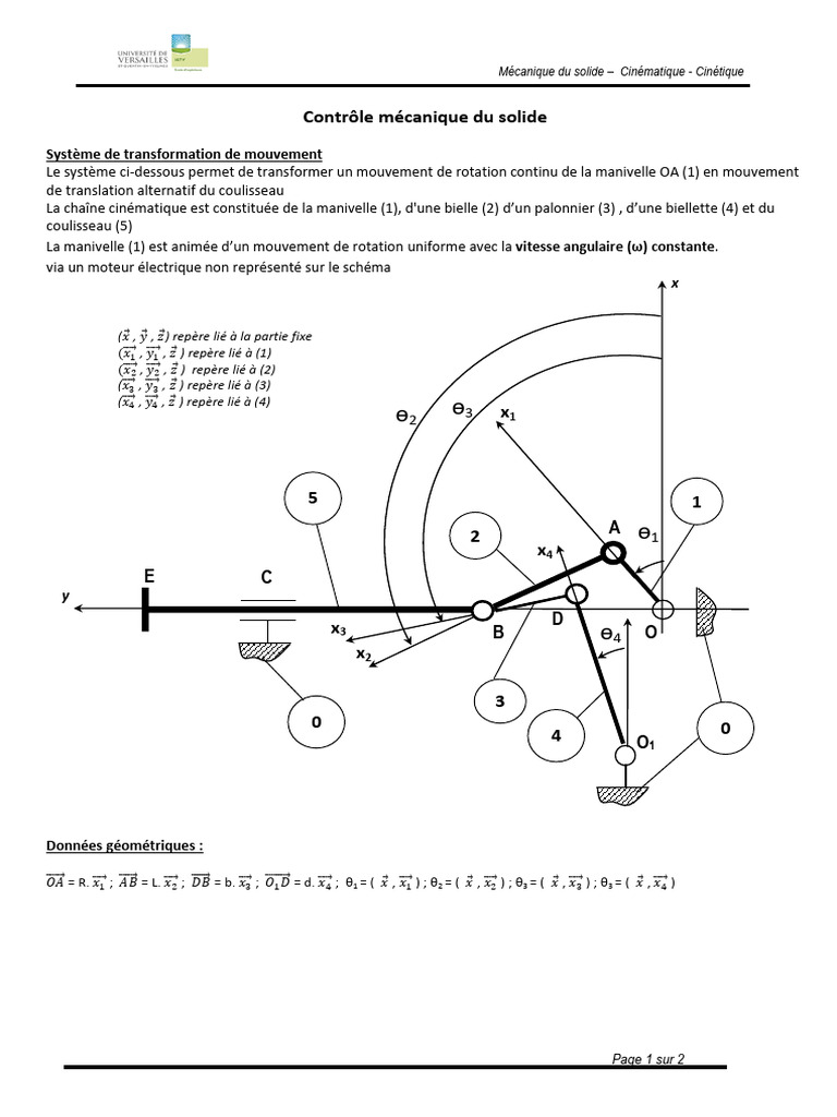 Cinématique et cinétique des solides | PDF | Mouvement de rotation ...