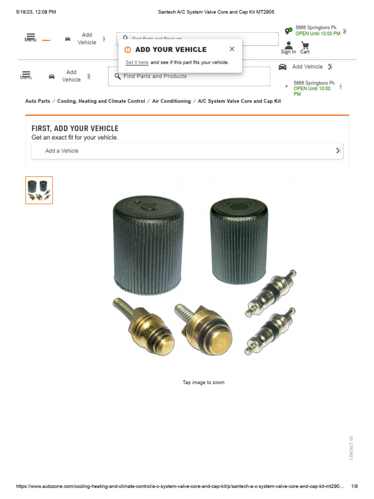 A/C System Valve Core and Cap Kit Global 1311573 886429029514