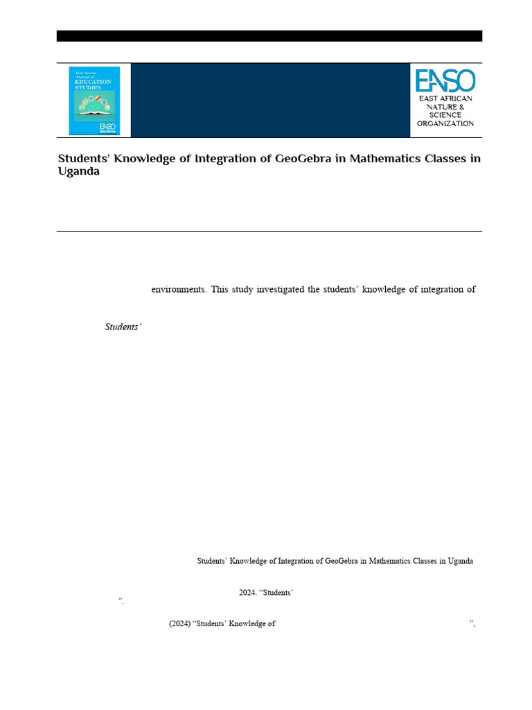 GeoGebra in Ugandan Math Classes | PDF | Educational Technology | Geometry