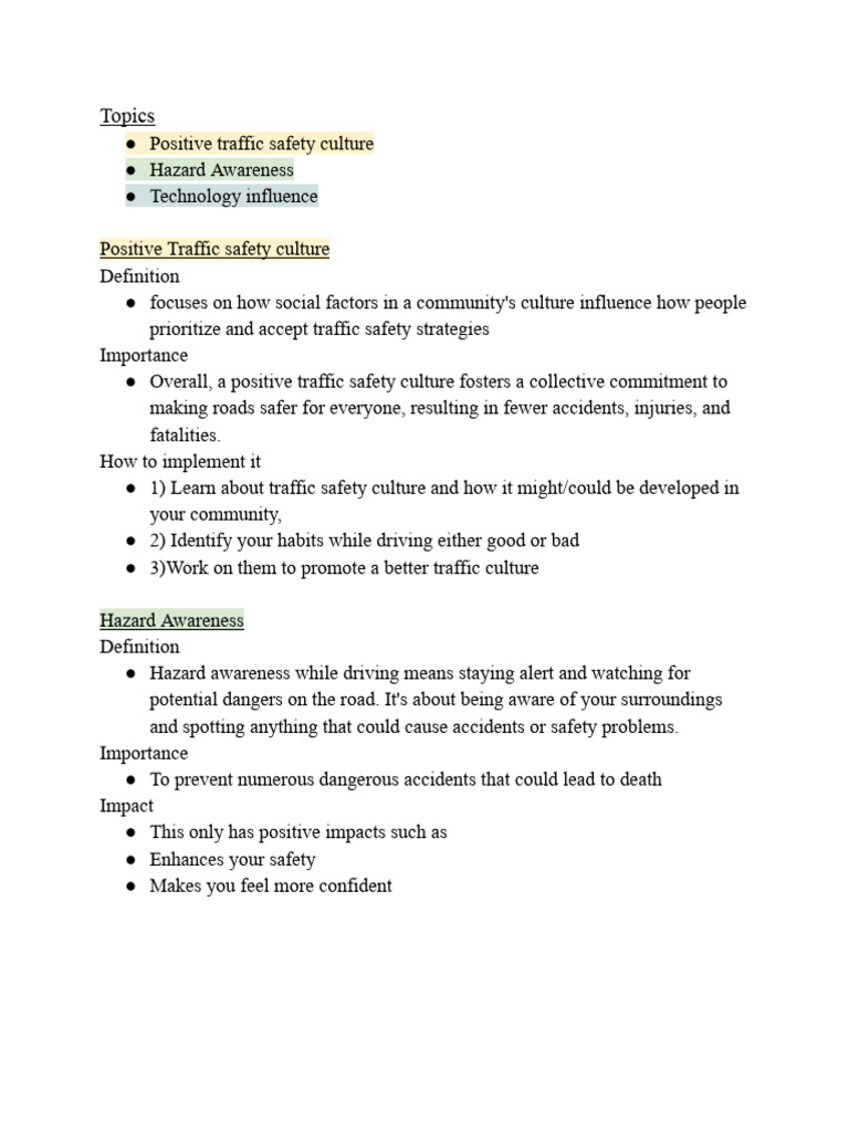 Enhancing Traffic Safety Culture | PDF | Road Traffic Safety | Traffic