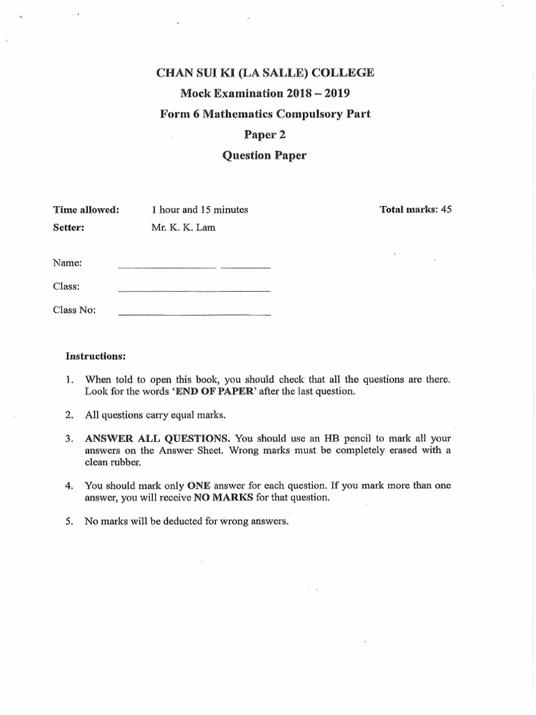 F6 Mock Exam Paper 2 18-19 Q | PDF