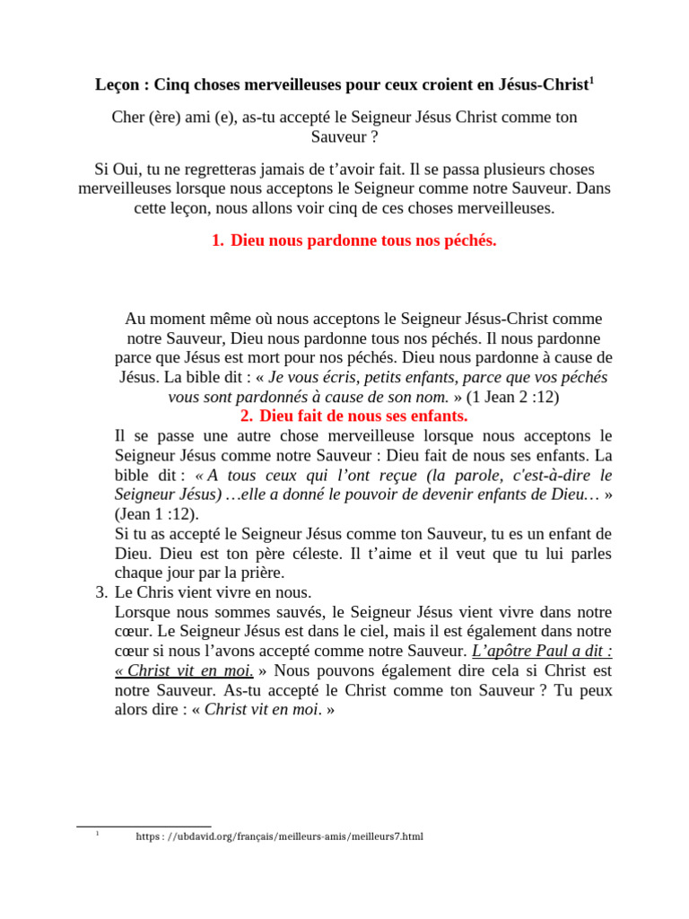 Cinq Merveilles de la Foi en Jésus | PDF | Jésus | Dieu