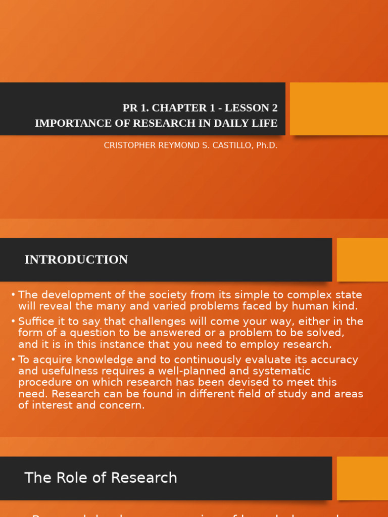 Importance of Research in Daily Life | PDF | Knowledge | Learning
