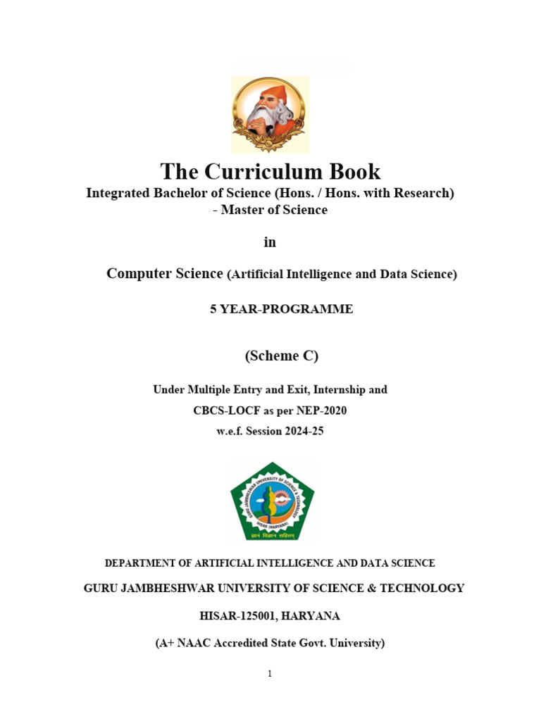 The Curriculum Book B.Sc. Computer Science (AI & DS) - 24-10-24 | PDF ...