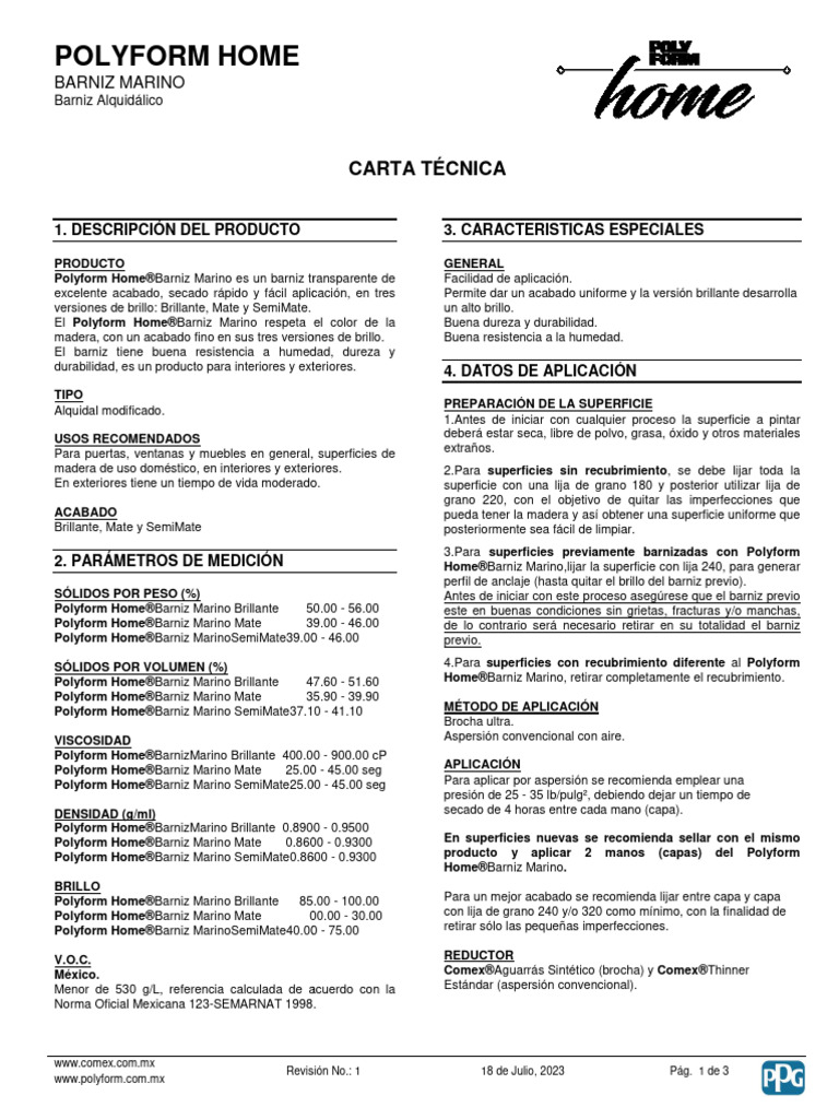 Barniz Marino: Protección y Estilo | PDF | Revestimiento | Solvente