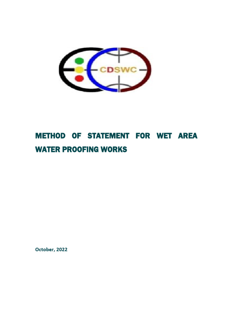 Wet Area Waterproofing Method Statement | PDF | Safety