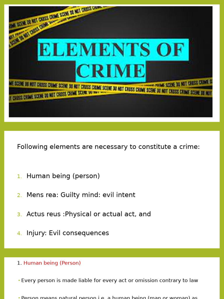 Elements of Crime: Mens Rea & Actus Reus | PDF | Mens Rea | Crimes