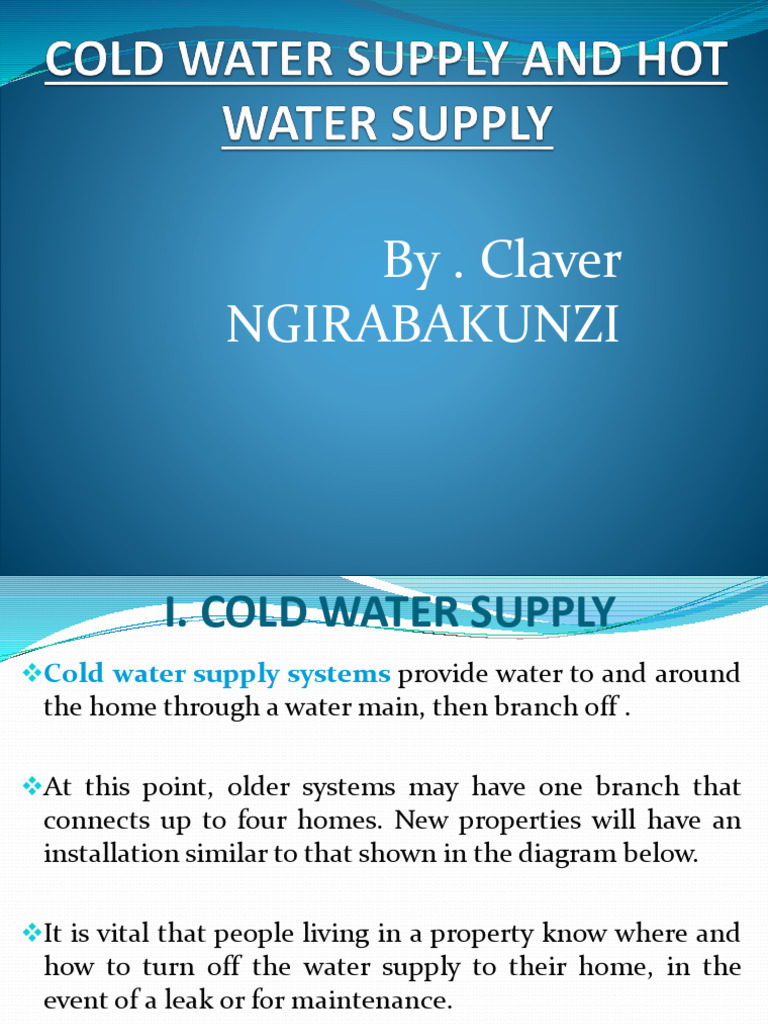 Cold Water Supply Systems Explained | PDF | Water Heating | Corrosion